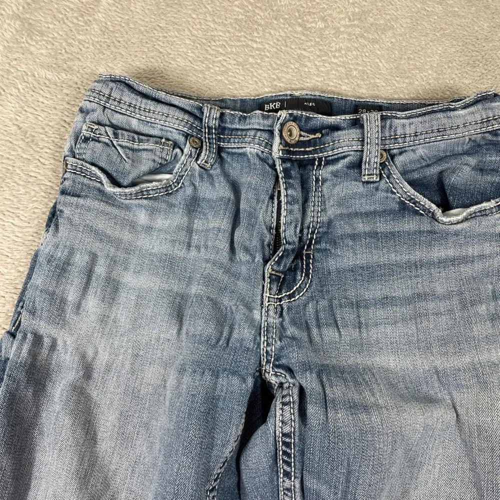 BKE Alec Jeans Mens 29x30 Blue‎ Straight Leg Contrast Stitch Stretch ABP5099